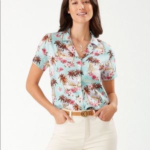 NWT Tommy Bahama Womens Size Large Talulla Hawaii Silk Camp Shirt